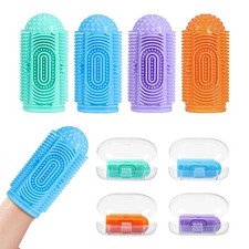 NFSVLB Finger Tooth Brushing 1 Count Pack of 4 , Blue-green-orange-purple