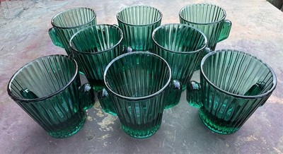 Vintage Set of 8 Libbey Cactus Shaped Ribbed Shot Glasses MCM