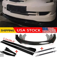 Front Rear Bumper Lip Spoiler Body/ Kit Splitter Side+Skirt For Mitsubish