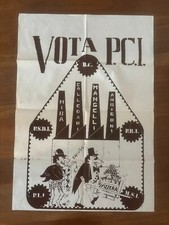 Poster,Manifesto ANNI 70 Vota PCI PARTITO COMUNISTA,INDUSTRIA DENARO SVIZZERA