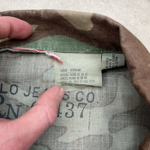 VTG Polo Jeans Co. BDU Coat Men's Large Reg Green & Brown Woodland Camo Military - Picture 8 of 14