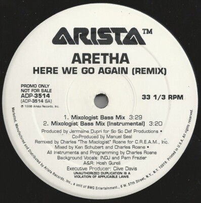 Aretha Franklin    Here We Go Again (Remix) /Arista    ADP-3514 Vinyl, 12'' Promo