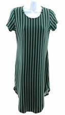 You and I Juniors Green and White Striped Short Sleeve Bodycon Dress Size large
