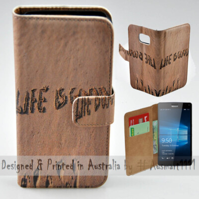 For Nokia Series - Life is Good Sand Print Wallet Mobile Phone Case Cover