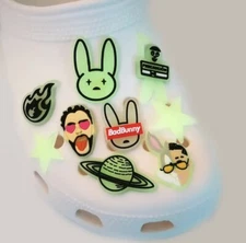 Bad Bunny Glow In The Dark Charm For Crocs Shoe Charms - 14 Pieces