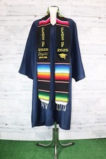 Clase de 2025 Sarape Graduación Faja Escuela Estola Envoltura Estola Mexicana Negra