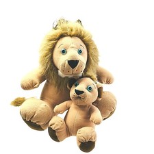 Vintage Lion Plush King and Cub With Gold Crowns Stuffins Stuffed Animal w/Tag
