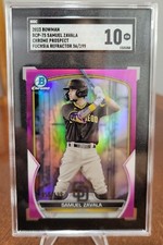 🔥📈2023 Bowman Chrome Samuel Zavala Fuchsia Refractor /199 PADRES SGC 10 GEM 