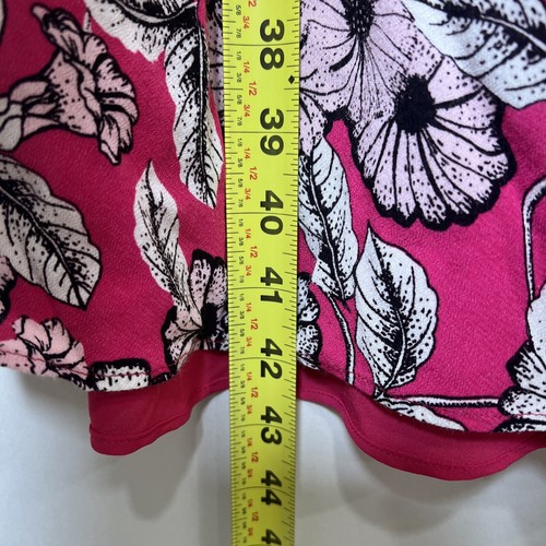 Talbots Women's casual dress size 16 floral pink cap sleeve shift round neck - Picture 11 of 11