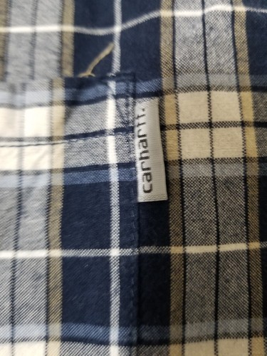 Carhartt Herren blau kariert kurzärmelig entspannte Passform Shirt Größe XL - Bild 3 von 11