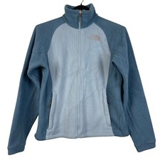 The North Face Womens XS Denali Fleece Jacket Pockets Full Zip 2 Tone Blue