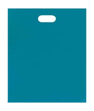 Plastic Bags 500 Blue Shopping Merchandise Gift Diecut Handles 15 x 18" x 4"