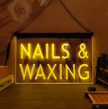 Nails Waxing LED Neon Light Sign Manicure Pedicure Beauty Salon SPA Wall Décor