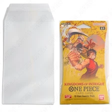 One Piece Sleeved Booster Pack Protective Sleeves - x50 Self Sealing Clear View