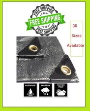 Heavy Duty  Poly Tarp Cover -Thick Waterproof, UV Resistant , Free Shipping