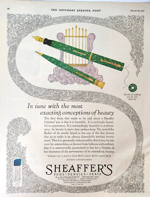 Sheaffers Fountain Pen Pencil Vintage Ad 1927 Writing Magazine Print Scheaffer
