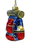 Backpack Camping Outdoor Hike Hiking Trail Sleeping Bag Xmas 4" Glass Ornament — photo 1