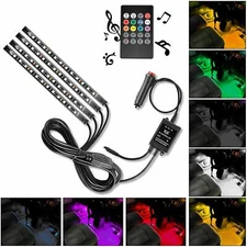 Nilight 4pcs RGB LED Light Multi-Color Kit Lighting Strips Under Car with Remote