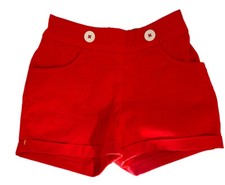 Mini Boden Kids' Girls Button Detail Shorts, Size 5Y - Red