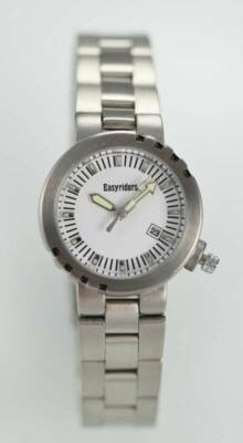 Easy Riders Mens/Womens Watches Date Stainless Silver 30m Battery White Quartz