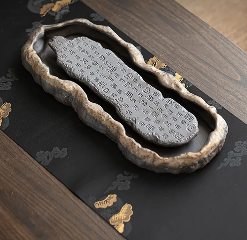 Zen Sutra Buddhist Traditional Ceramic Tea Tray Boat Tea Ceremony Serving Tray - Picture 14 of 15