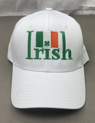 Ireland Irish Hat Cap One Size Adjustable Solid White NWOT