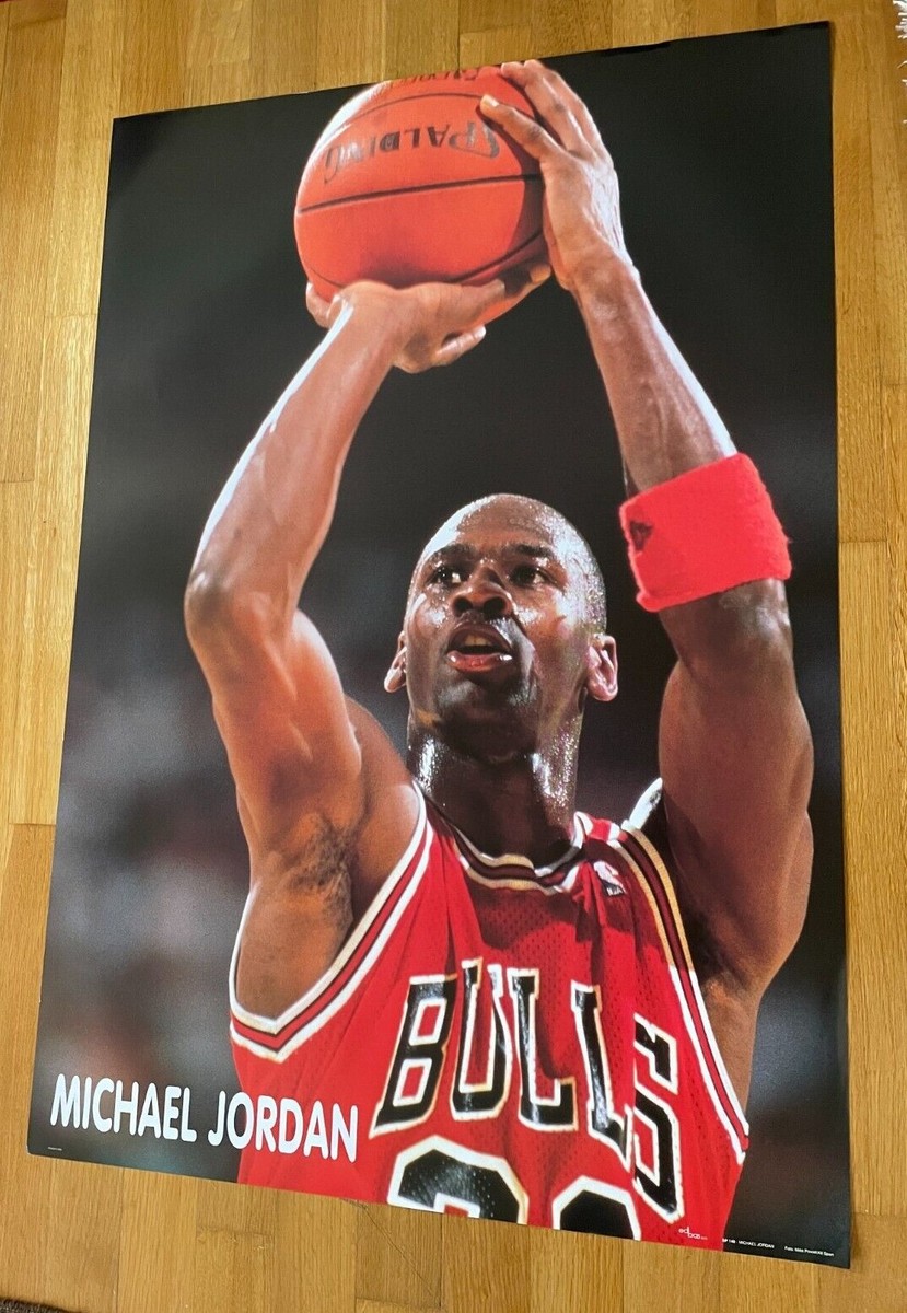 Vintage 90s MICHAEL JORDAN poster EDIBAS ITALY 1998 NEW as