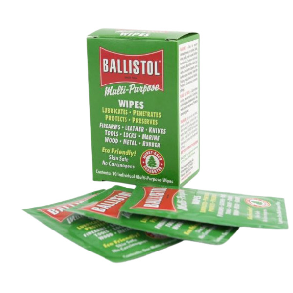 BALLISTOL (10-ct wipes) OIL LUBRICATES PENETRATES CLEANS PROTECTS PRESERVES