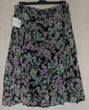 NWT WOMENS 36 SAG HARBOR BLACK WITH FLORAL PRINT LINED SKIRT SIZE XL