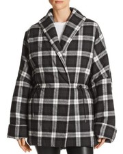$545 Divine Heritage Plaid Kimono Puffer Jacket Oversized Size Small
