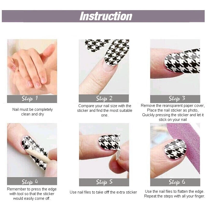 6x Envoltura Completa de Uñas Arte Adhesivo Uñas Brillo Manicura Francesa Punta Guía 5626 Foto 2 de 4