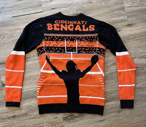 Cincinnati Bengals Ugly Christmas Sweater Light Up Mens Small New Without Tags - Picture 2 of 8