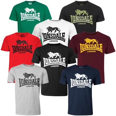 Lonsdale T-Shirt Classic Logo Lion Black Grey Blue Oxblood White Green Red