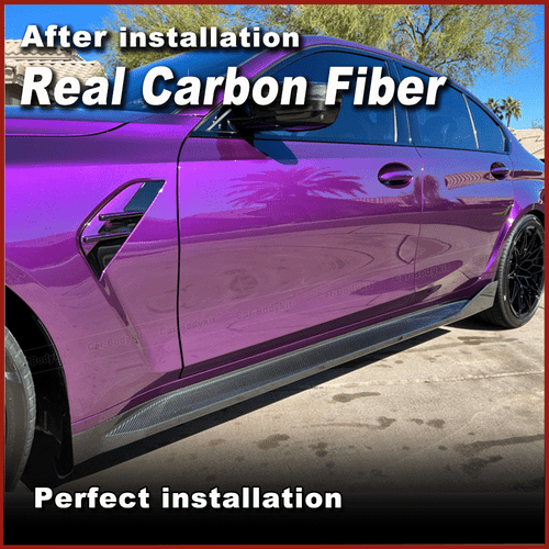 Umbrales laterales de carbono Side Skirts umbral enfoque para BMW Serie 3 G80 M3 2020-2024 - Imagen 4 de 12