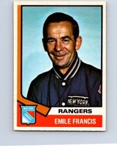 VINTAGE HOCKEY CARD O-PEE-CHEE 1974 NEW YORK RANGERS COACH EMILE FRANCIS  NO443