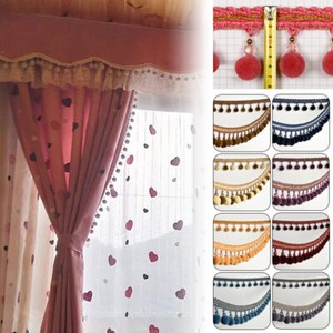 1m Curtain Trim Ribbon Pom Pom Bead Tassels Fringe Sewing Upholstery Decor Multi - Foto 10