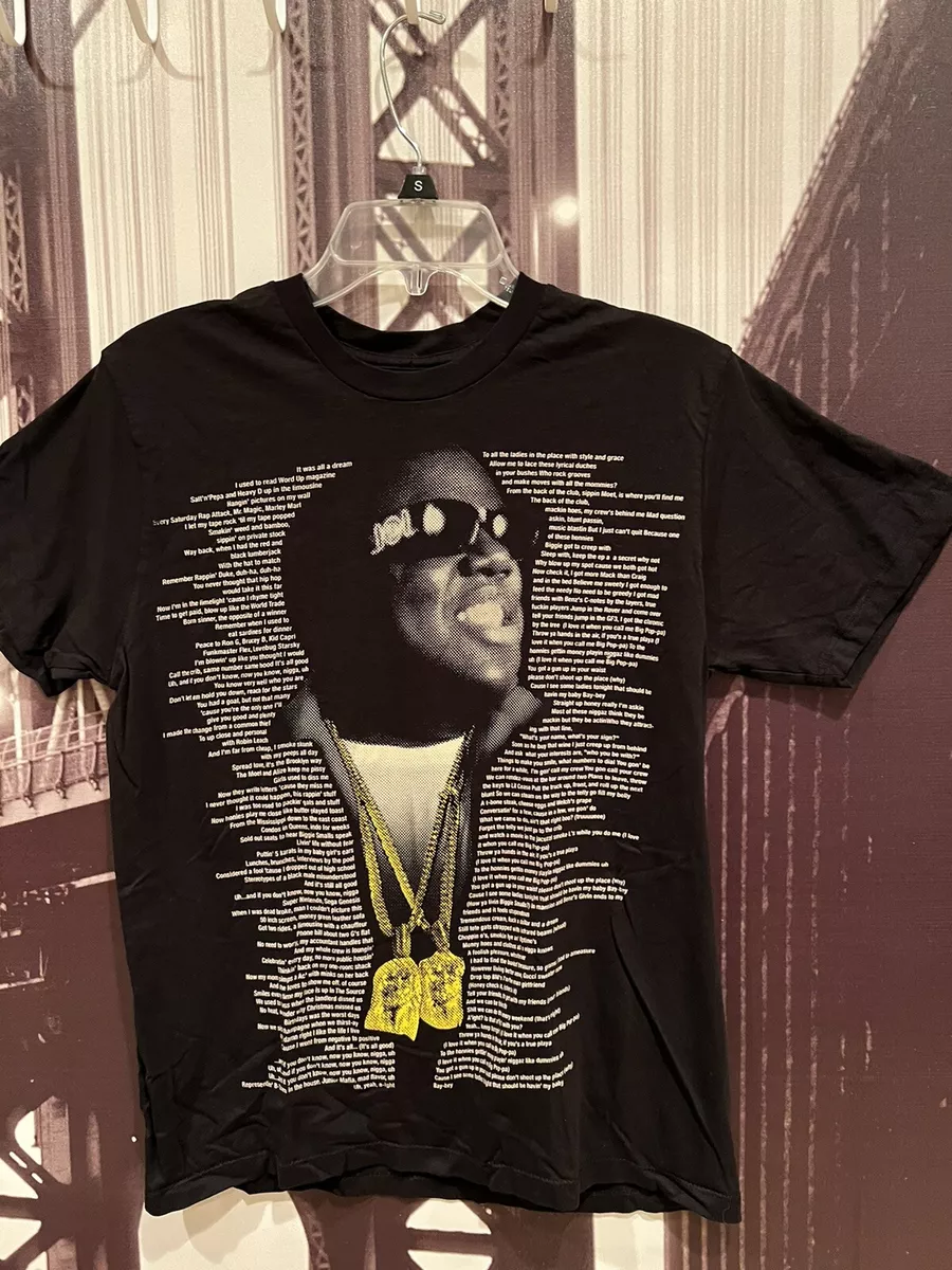 Vintage BIGGIE SMALLS “JUICY” Rap Lyrics Black Brooklyn Mint T