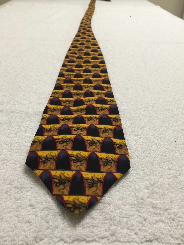 JOS. A. BANK MENS TIE YELLOW W DARK TUNNELS 3.75 X 59 - Image 4 of 4