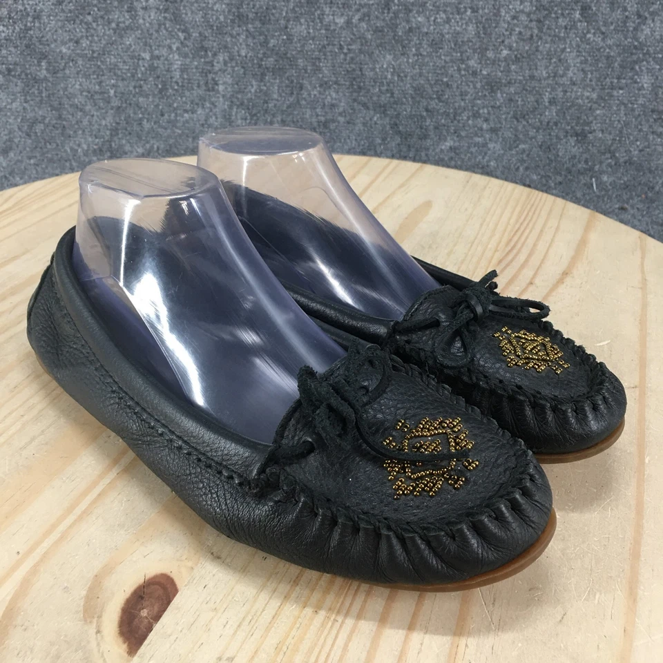 Minnetonka Shoes Womens 10 Moccasin Black Slip On Moc Toe Comfort Low Top Casual - Image 3 of 4