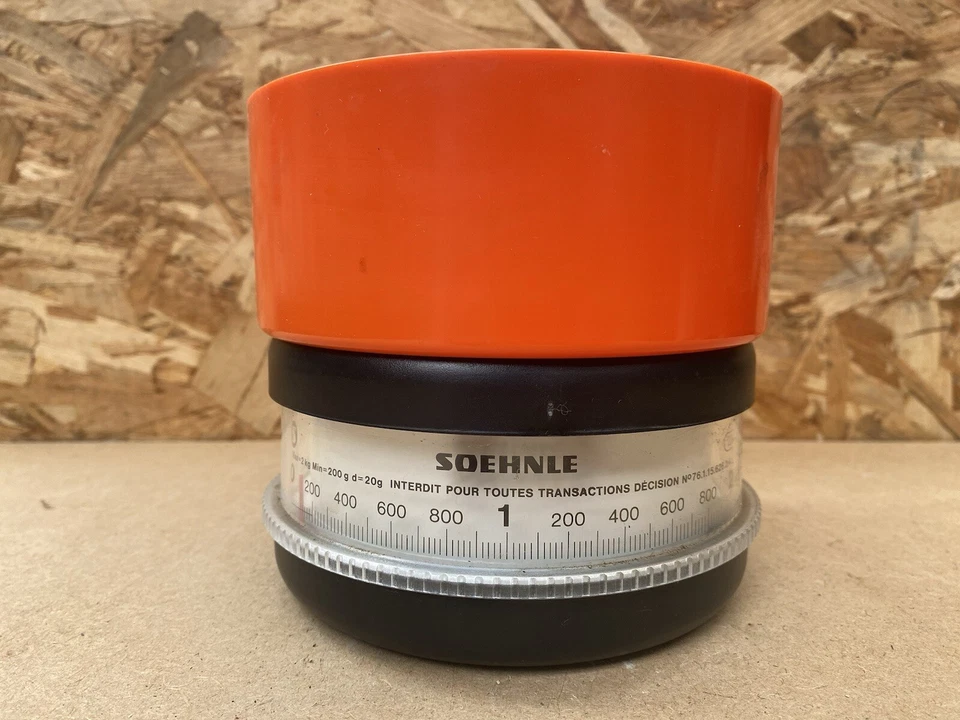Ancienne Balance SOEHNLE 2kgs Plastique Noir & Orange Vintage #B401 - Photo 2/4