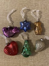 Plow  Hearth Set of 6 MERCURY GLASS ORNAMENTS Beautiful New in Box