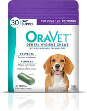 Dental Chews for Dogs, Oral Care and Hygiene Chews Medium Dogs, 25-50 Lbs. Pur