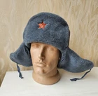 USSR Vintage Russian Army Ushanka Winter Hat USSR Cockade Star Size - 58 / M - L