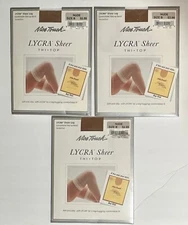 Lot 3 Vintage Nice Touch Thi Thigh Top Stockings - Lycra Sheer  - 20 Denier Nude