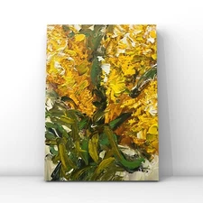 Original Floral Art Impressionism Yellow Flower Bouquet Oil Painting Impasto Art