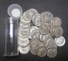 1964 P&D Washington quarters roll of 40, 90% silver circulated, $10 face (07