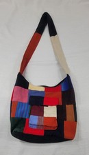 Vtg Boho Patchwork Shoulder Bag Hippie Gypsy Cotton Shoulder Purse