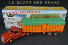 DINKY TOYS FRANCE.  Tracteur WILLEME  remorque bâchée. Ref: 36 B. + Boite.
