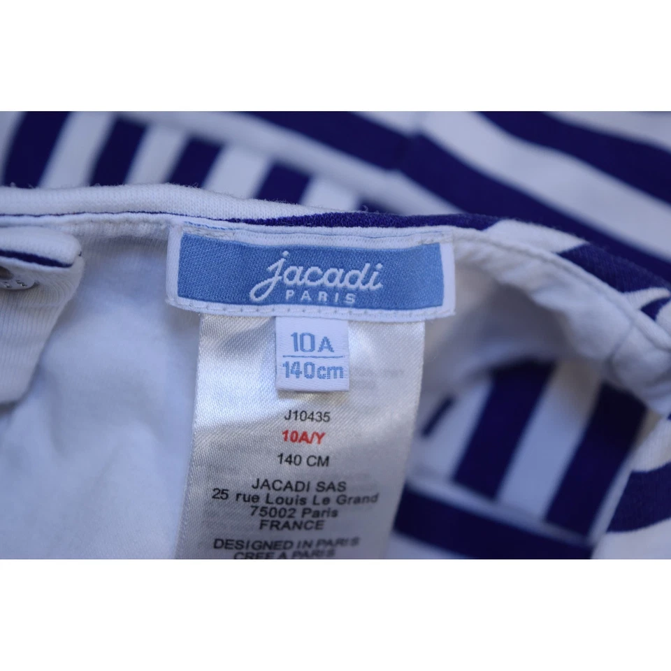 Jacadi Paris 无袖航海条纹连衣裙蓝色白色女孩 10 140 — 第 3/4 张图片