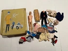 VINTAGE 1960s Mattel Barbie KEN Vinyl Carrying Case Doll & Clothes Lot Group